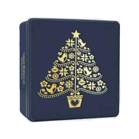 Valley Produce Company VPC - Pure Butter Shortbread Tin Black & Gold Christmas Tree Tin 150g 3 Valley Produce Company VPC - Pure Butter Shortbread Tin Black & Gold Christmas Tree Tin 150g