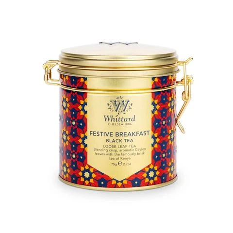 Whittard Of Chelsea Whittard - Festive Breakfast Tea Clip Top Tin 75g 3 Whittard Of Chelsea Whittard - Festive Breakfast Tea Clip Top Tin 75g