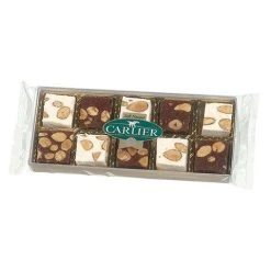 Carlier - Vanilla & Chocolate Nougat Cubes W/Almonds 110g