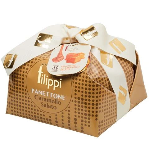 Filippi - Panettone With Salted Caramel & Red Gift Bag 500g 3 Filippi - Panettone With Salted Caramel & Red Gift Bag 500g