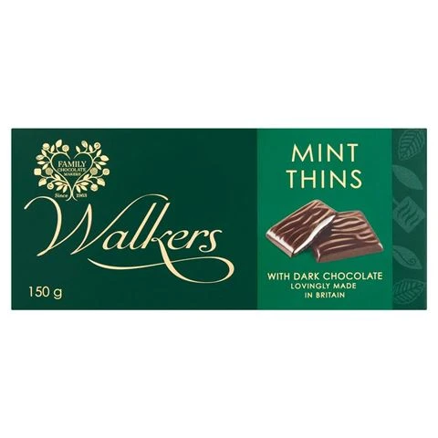 Walkers - Dark Chocolate Mint Thins 180g 3 Walkers - Dark Chocolate Mint Thins 180g