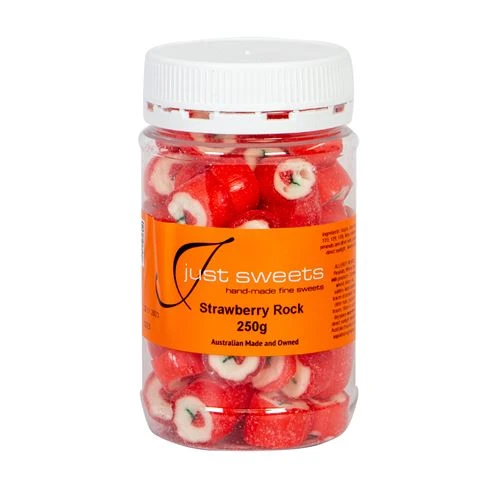 Just Sweets - Strawberry Rock 250g 3 Just Sweets - Strawberry Rock 250g