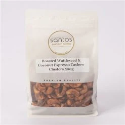 Santos - Wattleseed & Coconut Espresso Cashew Clusters 500g
