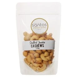 Santos - Salted Jumbo Cashews 170g
