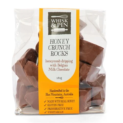 Whisk & Pin - Honey Crunch Rocks Milk Chocolate 180g 3 Whisk & Pin - Honey Crunch Rocks Milk Chocolate 180g