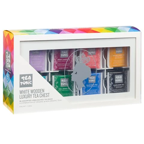 Tea Tonic - White Wooden Luxury Tea Chest 3 Tea Tonic - White Wooden Luxury Tea Chest