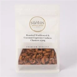 Santos - Roasted Wattleseed/Coconut Espresso Cashew Clusters